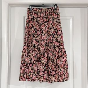 H&M Floral Midi Skirt